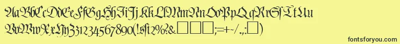 PoemfrakturRegularDb Font – Black Fonts on Yellow Background