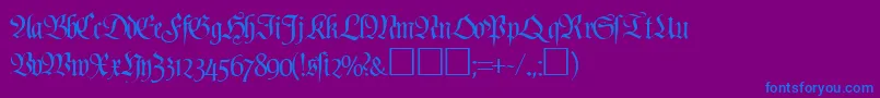 PoemfrakturRegularDb Font – Blue Fonts on Purple Background