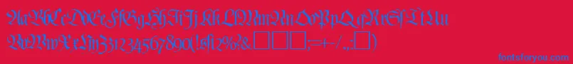 fuente PoemfrakturRegularDb – Fuentes Azules Sobre Fondo Rojo