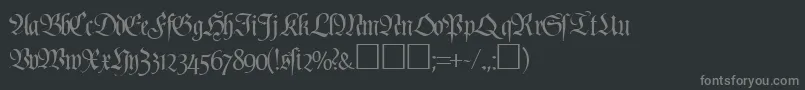 PoemfrakturRegularDb Font – Gray Fonts on Black Background