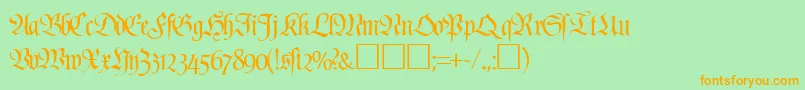 PoemfrakturRegularDb Font – Orange Fonts on Green Background