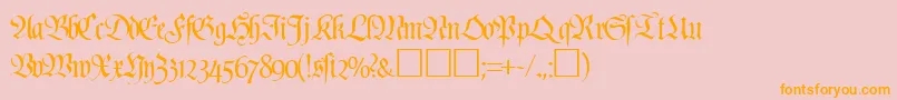 PoemfrakturRegularDb Font – Orange Fonts on Pink Background