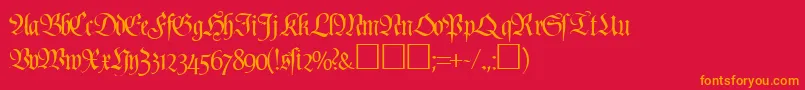 PoemfrakturRegularDb Font – Orange Fonts on Red Background