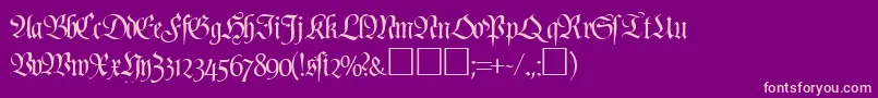 PoemfrakturRegularDb Font – Pink Fonts on Purple Background