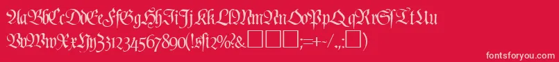 PoemfrakturRegularDb Font – Pink Fonts on Red Background