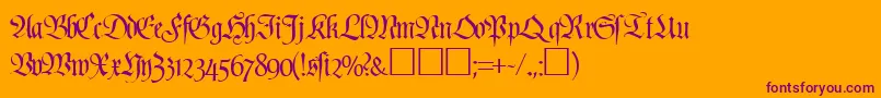 PoemfrakturRegularDb Font – Purple Fonts on Orange Background