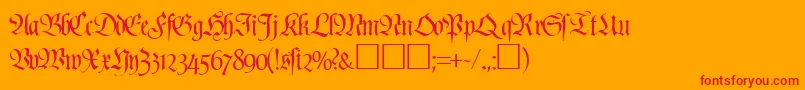 PoemfrakturRegularDb Font – Red Fonts on Orange Background