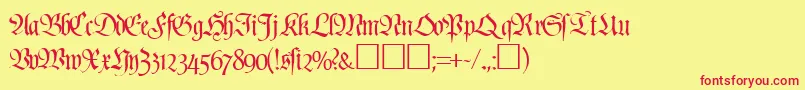 PoemfrakturRegularDb Font – Red Fonts on Yellow Background