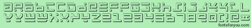 RocketTypeShadow Font – Black Fonts on Green Background