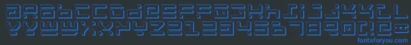 RocketTypeShadow Font – Blue Fonts on Black Background