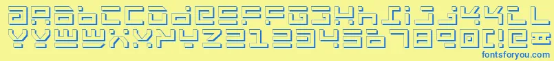 RocketTypeShadow Font – Blue Fonts on Yellow Background