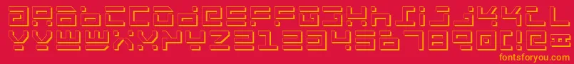 RocketTypeShadow Font – Orange Fonts on Red Background