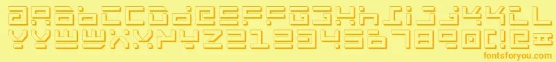 RocketTypeShadow Font – Orange Fonts on Yellow Background
