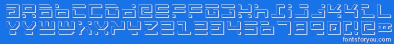 RocketTypeShadow Font – Pink Fonts on Blue Background
