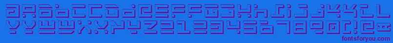 RocketTypeShadow Font – Purple Fonts on Blue Background