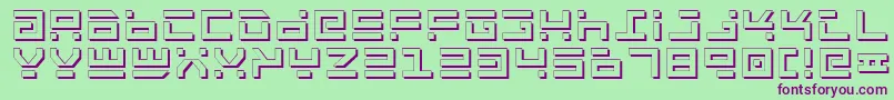 RocketTypeShadow Font – Purple Fonts on Green Background