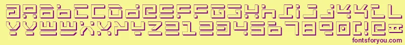 RocketTypeShadow Font – Purple Fonts on Yellow Background