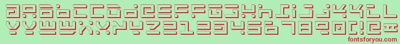 RocketTypeShadow Font – Red Fonts on Green Background