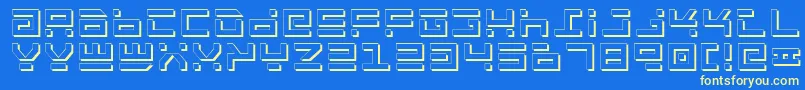 RocketTypeShadow Font – Yellow Fonts on Blue Background
