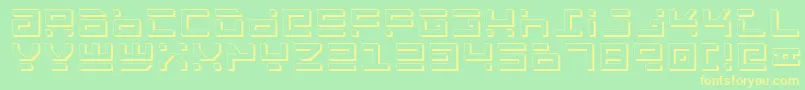 RocketTypeShadow Font – Yellow Fonts on Green Background