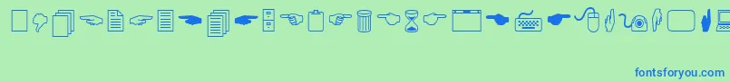 LucidaIconsRegular Font – Blue Fonts on Green Background