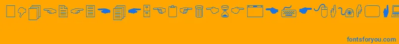 LucidaIconsRegular Font – Blue Fonts on Orange Background