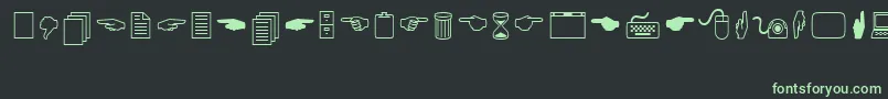 Шрифт LucidaIconsRegular – зелёные шрифты на чёрном фоне