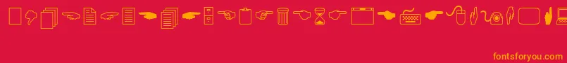 LucidaIconsRegular Font – Orange Fonts on Red Background