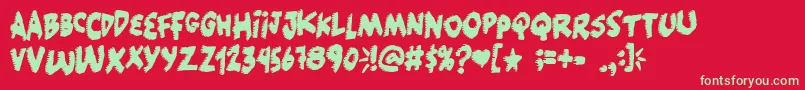 Popcorn ffy Font – Green Fonts on Red Background