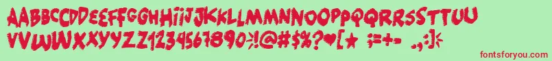 Popcorn ffy Font – Red Fonts on Green Background