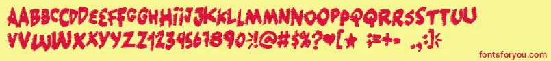 Popcorn ffy Font – Red Fonts on Yellow Background