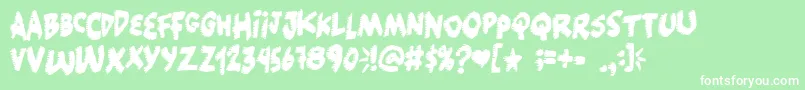 Popcorn ffy Font – White Fonts on Green Background