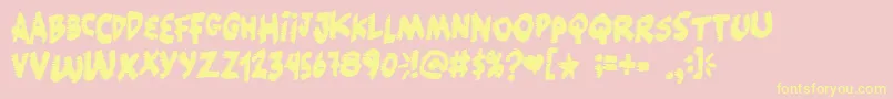 Popcorn ffy Font – Yellow Fonts on Pink Background