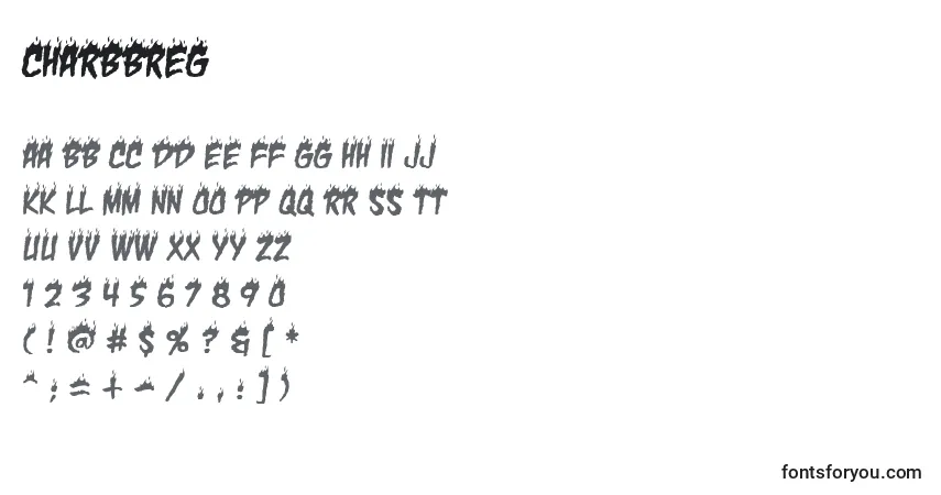 Czcionka CharbbReg – alfabet, cyfry, specjalne znaki