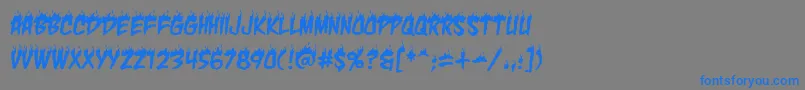 フォントCharbbReg – 灰色の背景に青い文字