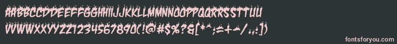 フォントCharbbReg – 黒い背景にピンクのフォント