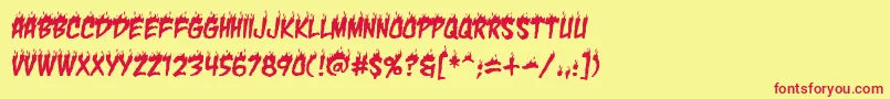 CharbbReg Font – Red Fonts on Yellow Background