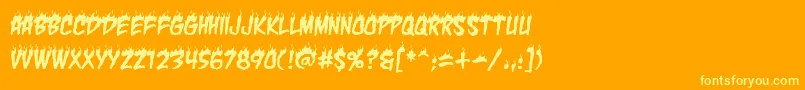CharbbReg-Schriftart – Gelbe Schriften auf orangefarbenem Hintergrund