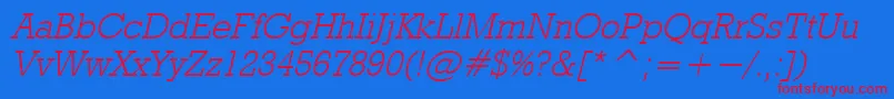Rdo ffy-Schriftart – Rote Schriften auf blauem Hintergrund