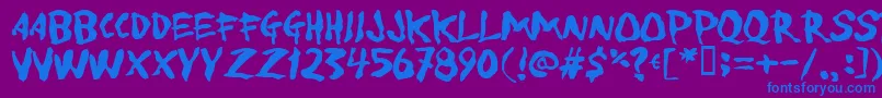 フォントToforgiv – 紫色の背景に青い文字