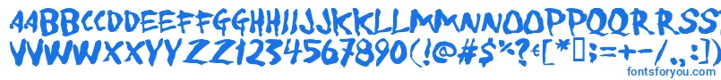 フォントToforgiv – 白い背景に青い文字