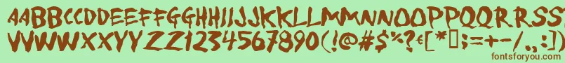 Toforgiv-fontti – ruskeat fontit vihreällä taustalla