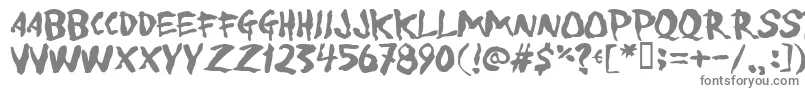 Toforgiv-fontti – harmaat kirjasimet valkoisella taustalla