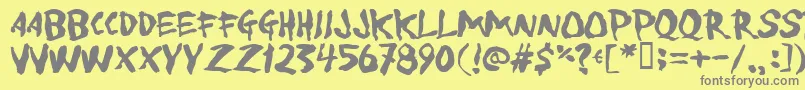 Toforgiv-Schriftart – Graue Schriften auf gelbem Hintergrund