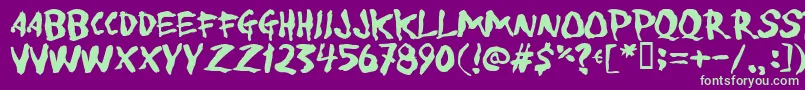 Toforgiv-fontti – vihreät fontit violetilla taustalla