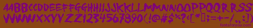Toforgiv-fontti – violetit fontit ruskealla taustalla
