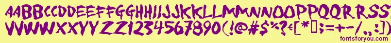 Toforgiv-fontti – violetit fontit keltaisella taustalla