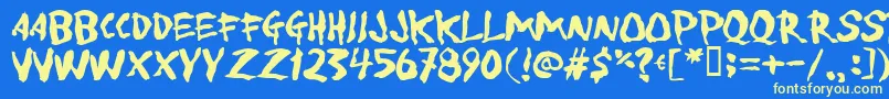 Toforgiv-fontti – keltaiset fontit sinisellä taustalla