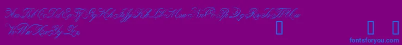 フォントBe – 紫色の背景に青い文字