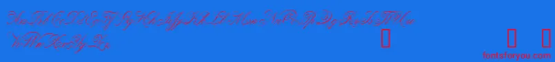 Be-Schriftart – Rote Schriften auf blauem Hintergrund